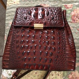 Brahmin pecan Melbourne leather backpack /shoulder